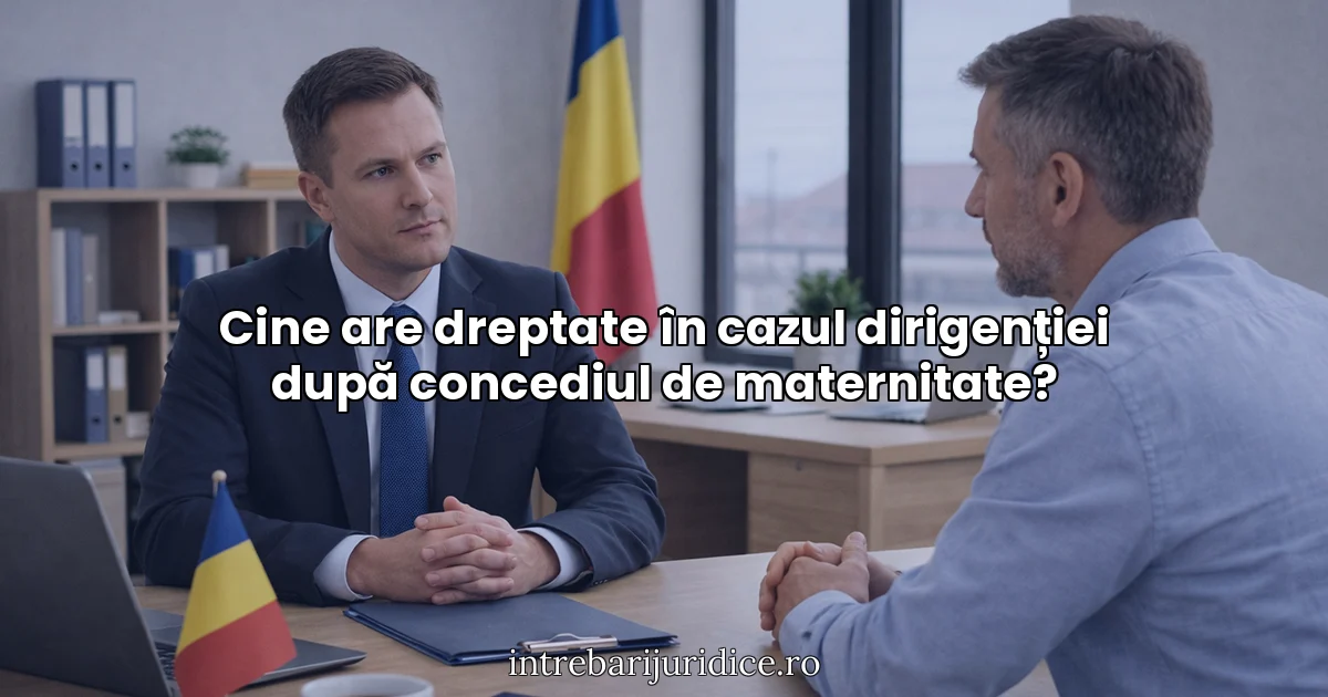Cine are dreptate în cazul dirigenției după concediul de maternitate?