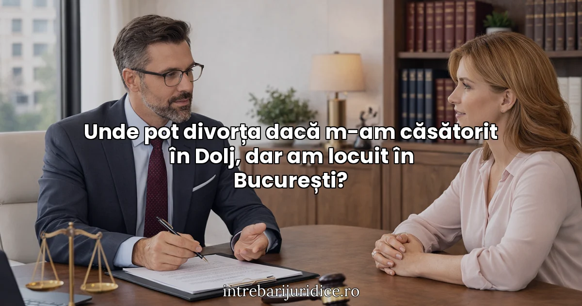 Unde pot divorța dacă m-am căsătorit în Dolj, dar am locuit în București?
