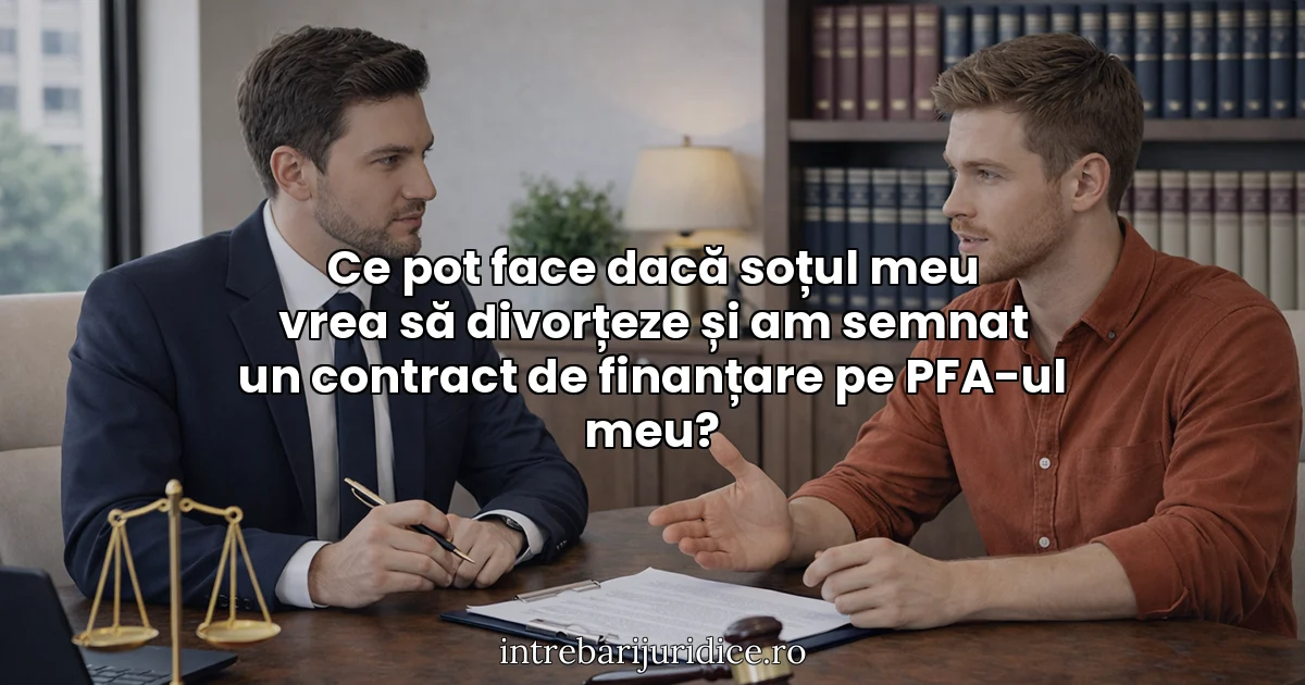 Ce pot face dacă soțul meu vrea să divorțeze și am semnat un contract de finanțare pe PFA-ul meu?