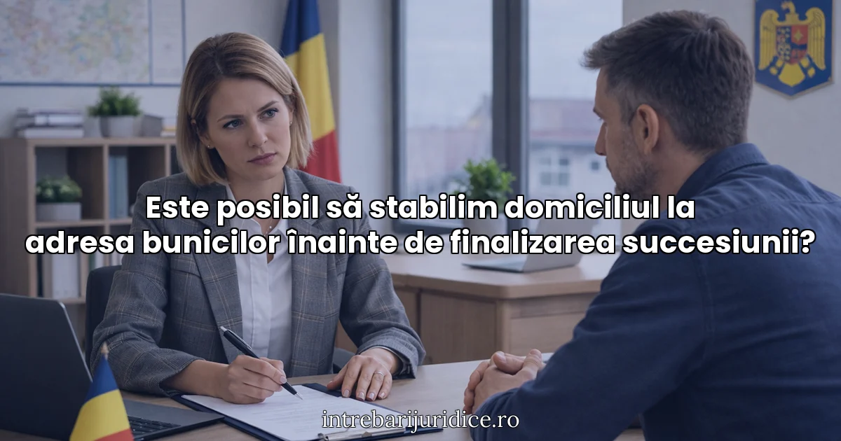 Este posibil să stabilim domiciliul la adresa bunicilor înainte de finalizarea succesiunii?
