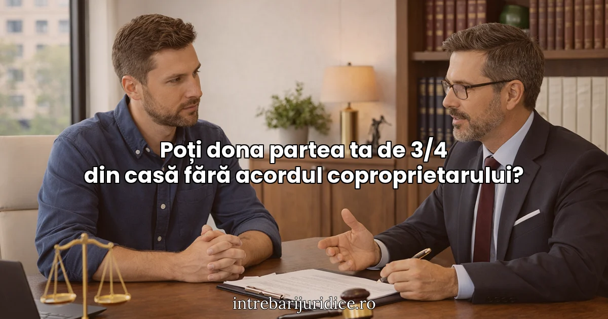 Poți dona partea ta de 3/4 din casă fără acordul coproprietarului?