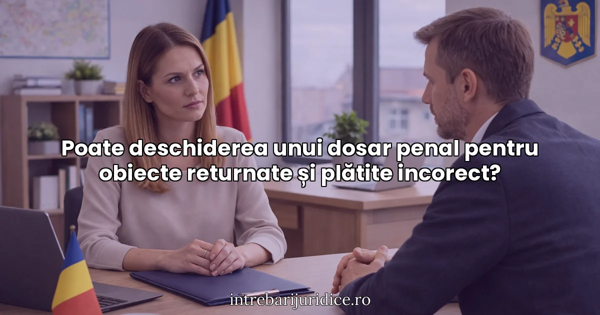 Poate deschiderea unui dosar penal pentru obiecte returnate și plătite incorect?