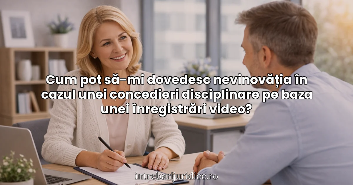 Cum pot să-mi dovedesc nevinovăția în cazul unei concedieri disciplinare pe baza unei înregistrări video?