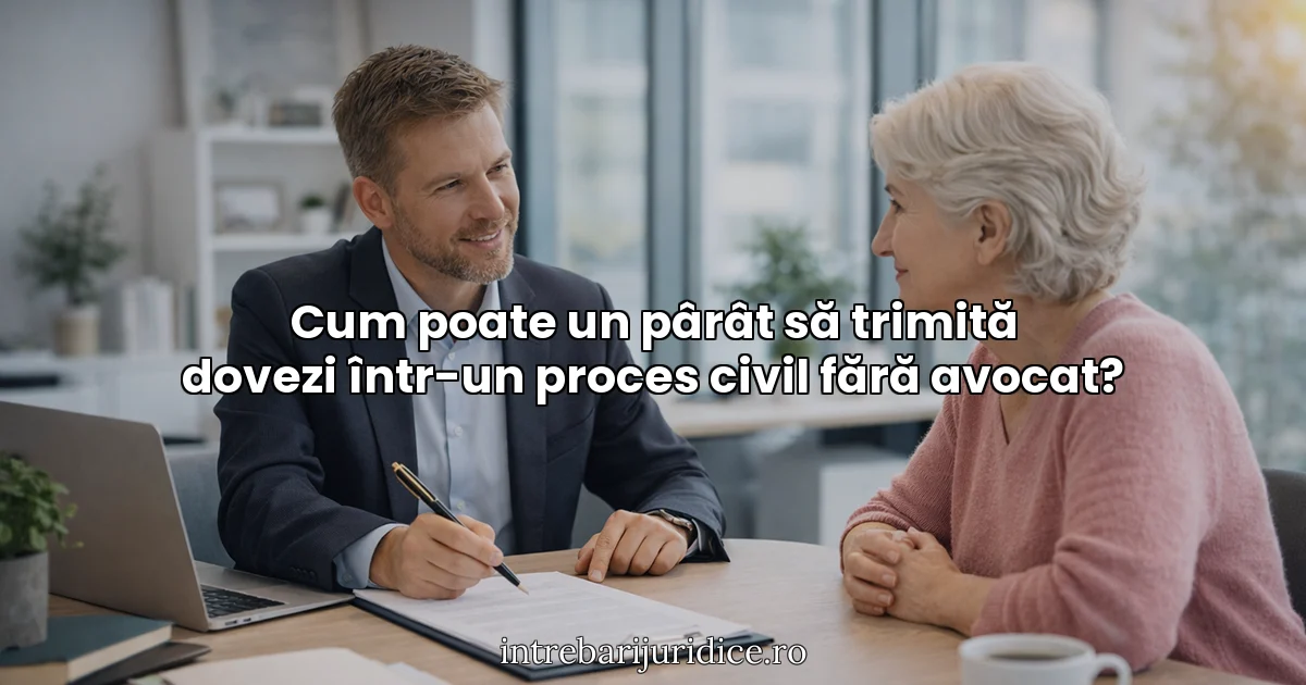 Cum poate un pârât să trimită dovezi într-un proces civil fără avocat?