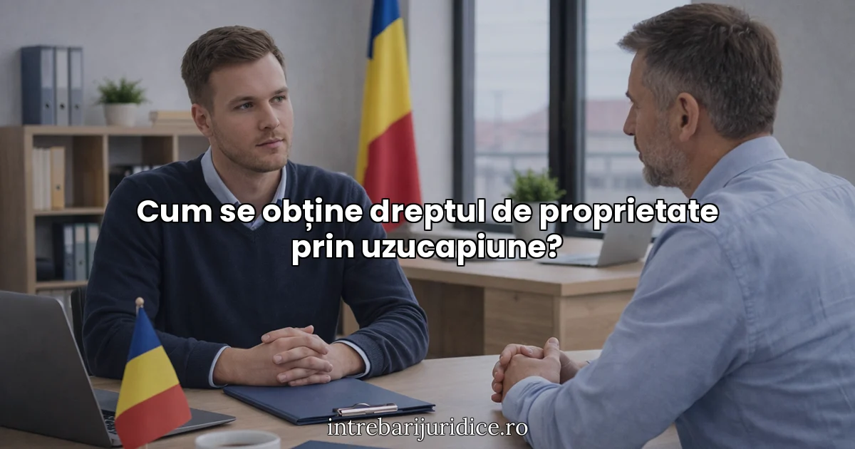 Cum se obține dreptul de proprietate prin uzucapiune?