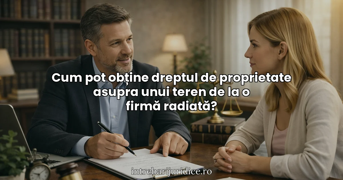 Cum pot obține dreptul de proprietate asupra unui teren de la o firmă radiată?