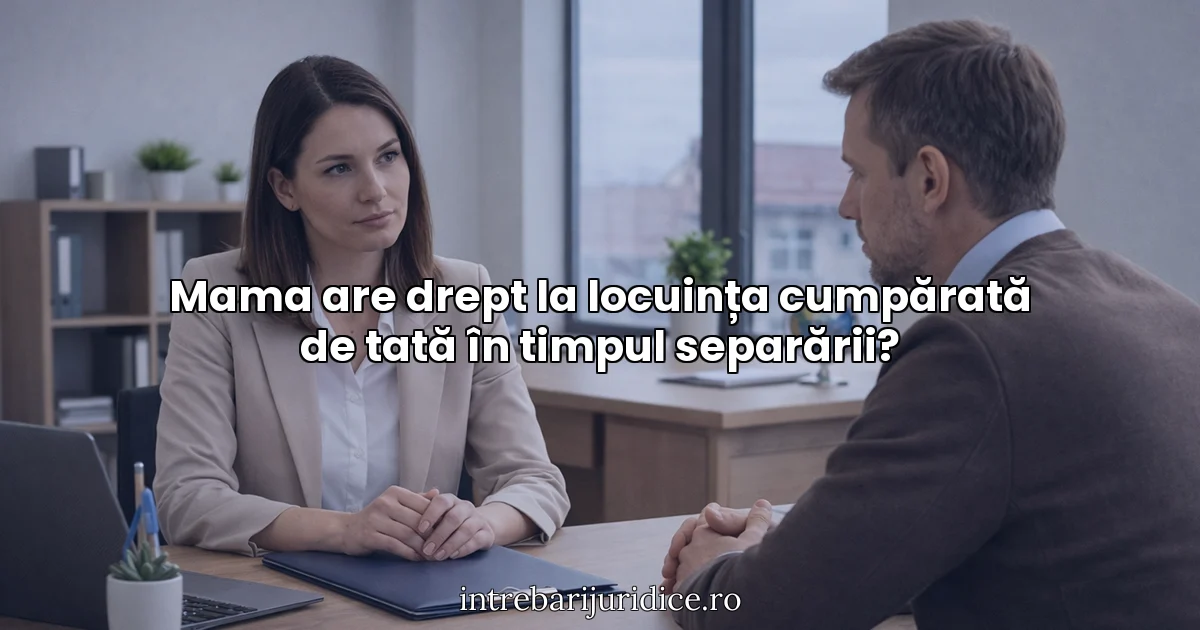 Mama are drept la locuința cumpărată de tată în timpul separării?
