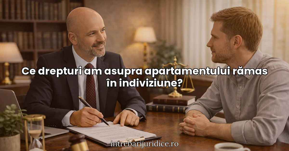 Ce drepturi am asupra apartamentului rămas în indiviziune?