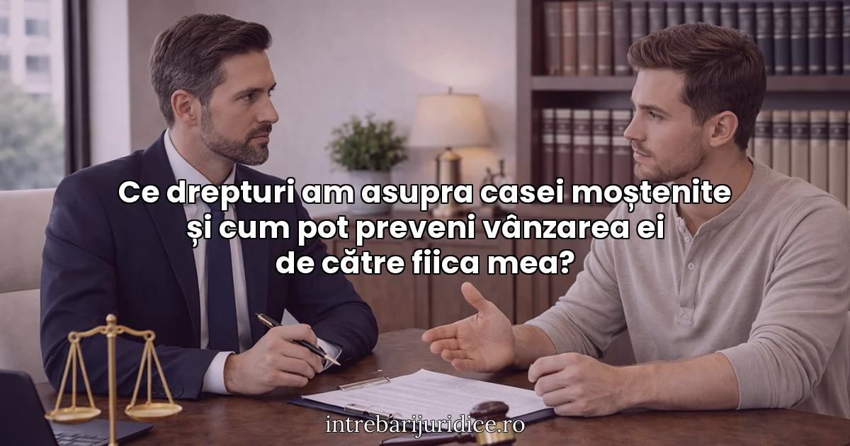 Ce drepturi am asupra casei moștenite și cum pot preveni vânzarea ei de către fiica mea?