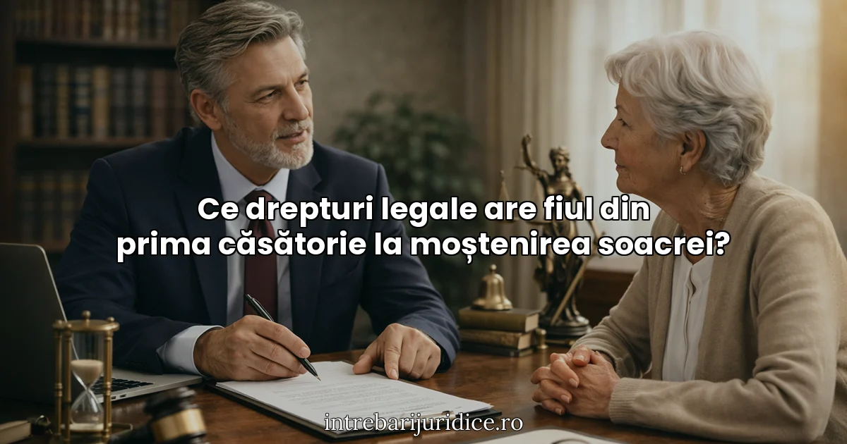 Ce drepturi legale are fiul din prima căsătorie la moștenirea soacrei?