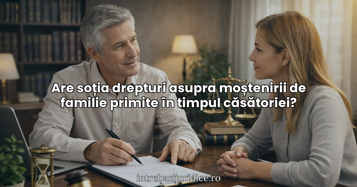 Are soția drepturi asupra moștenirii de familie primite în timpul căsătoriei?