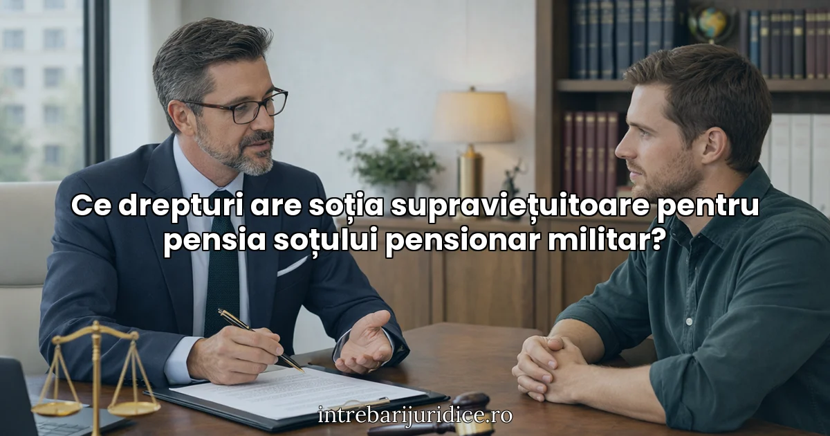 Ce drepturi are soția supraviețuitoare pentru pensia soțului pensionar militar?