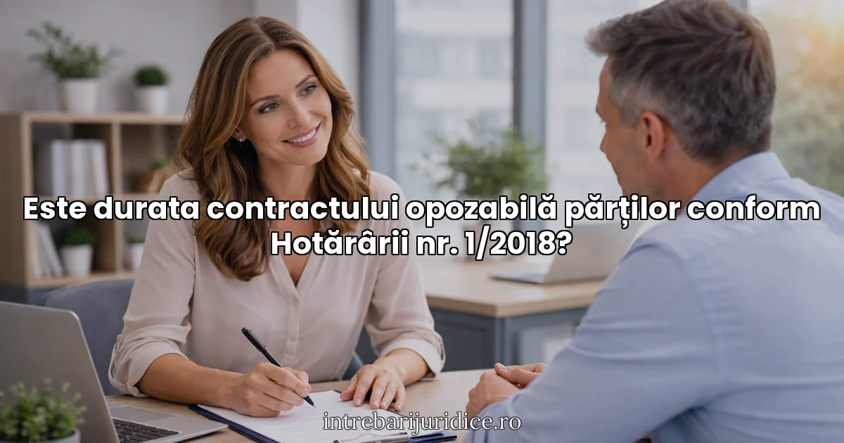Este durata contractului opozabilă părților conform Hotărârii nr. 1/2018?