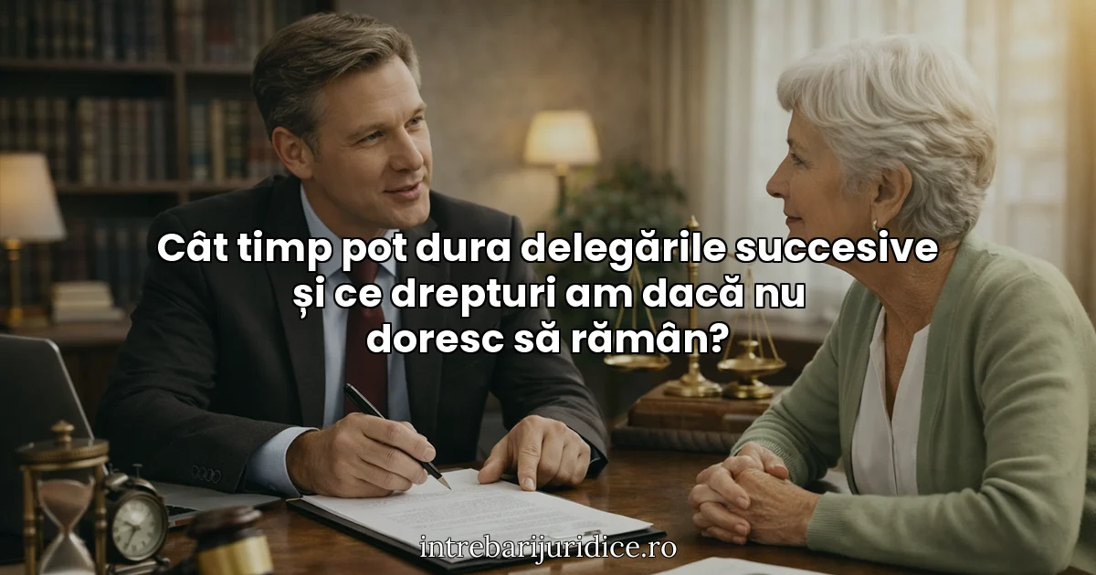 Cât timp pot dura delegările succesive și ce drepturi am dacă nu doresc să rămân?