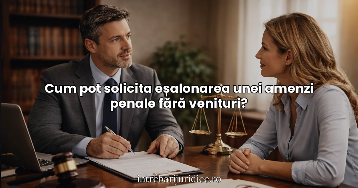 Cum pot solicita eșalonarea unei amenzi penale fără venituri?