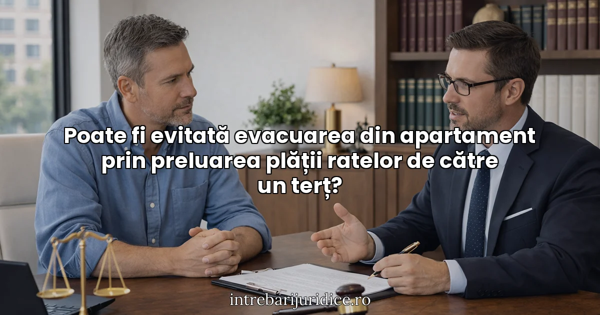 Poate fi evitată evacuarea din apartament prin preluarea plății ratelor de către un terț?