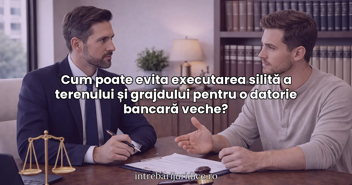 Cum poate evita executarea silită a terenului și grajdului pentru o datorie bancară veche?