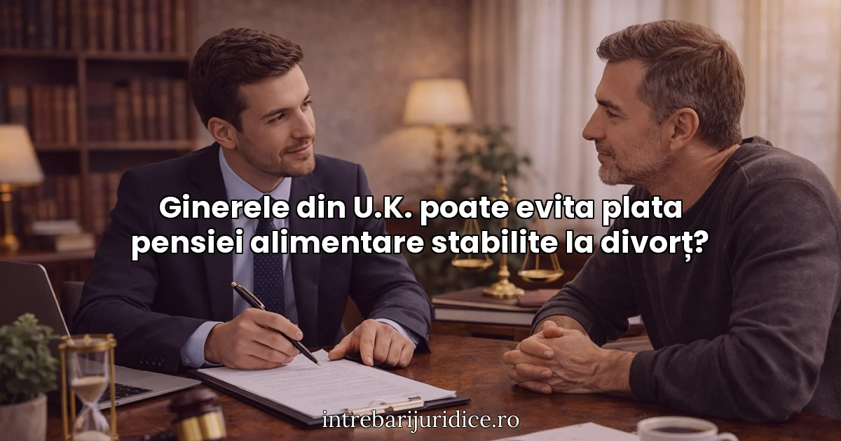 Ginerele din U.K. poate evita plata pensiei alimentare stabilite la divorț?