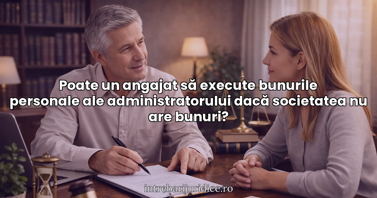 Poate un angajat să execute bunurile personale ale administratorului dacă societatea nu are bunuri?