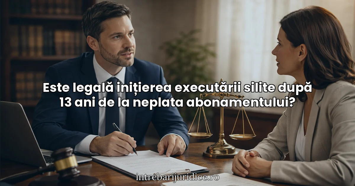 Este legală inițierea executării silite după 13 ani de la neplata abonamentului?