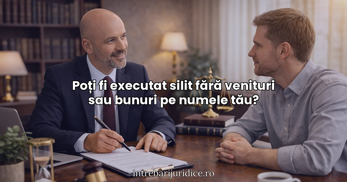 Poți fi executat silit fără venituri sau bunuri pe numele tău?