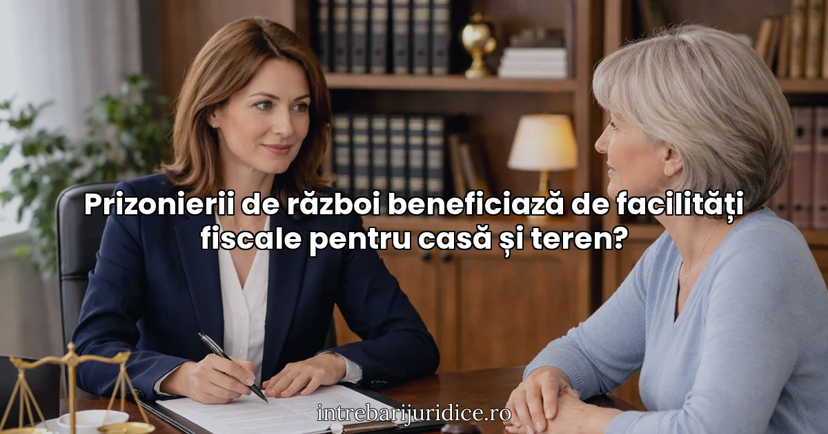 Prizonierii de război beneficiază de facilități fiscale pentru casă și teren?