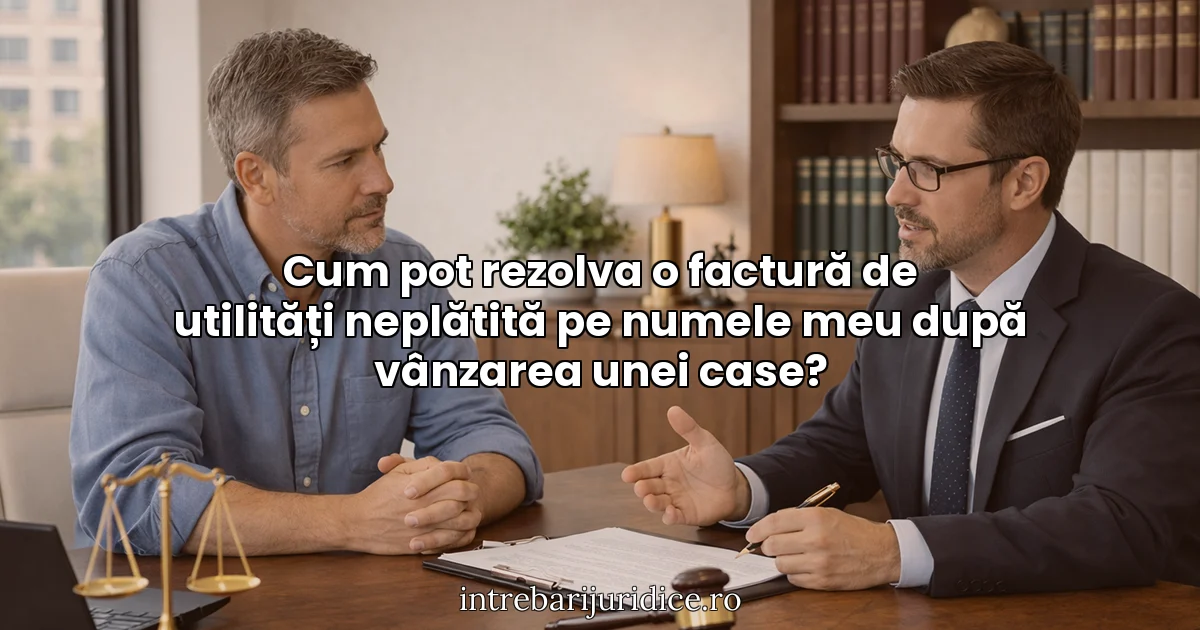 Cum pot rezolva o factură de utilități neplătită pe numele meu după vânzarea unei case?