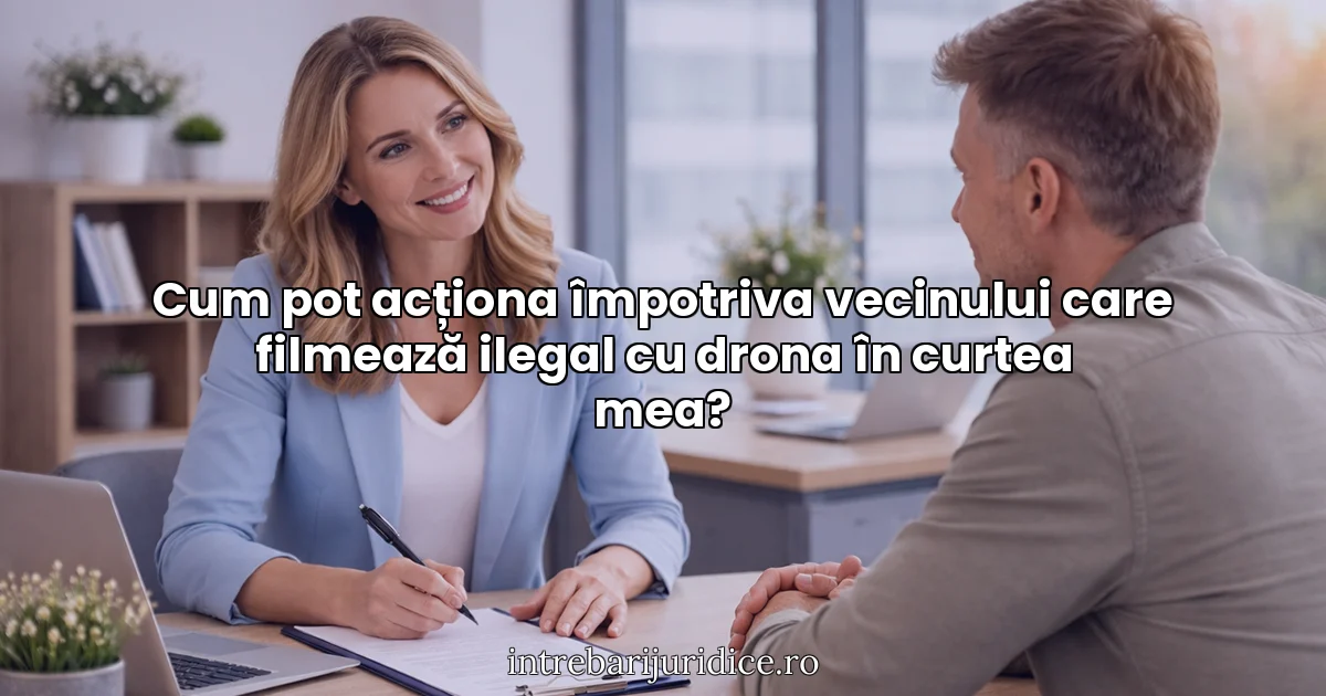 Cum pot acționa împotriva vecinului care filmează ilegal cu drona în curtea mea?