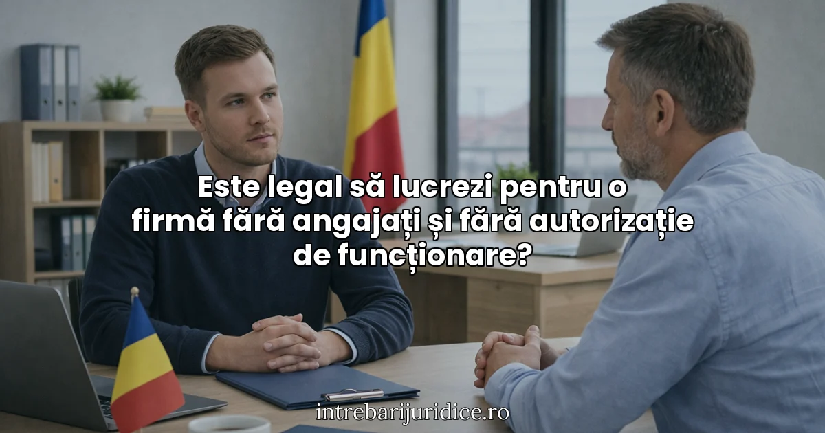 Este legal să lucrezi pentru o firmă fără angajați și fără autorizație de funcționare?