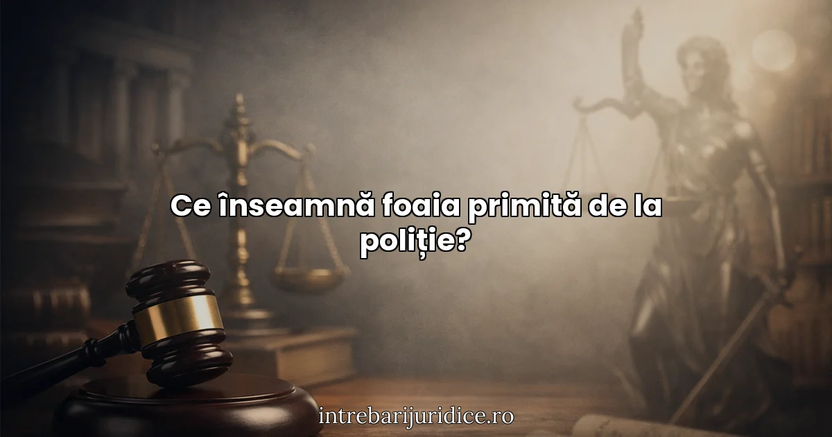 Ce înseamnă foaia primită de la poliție?