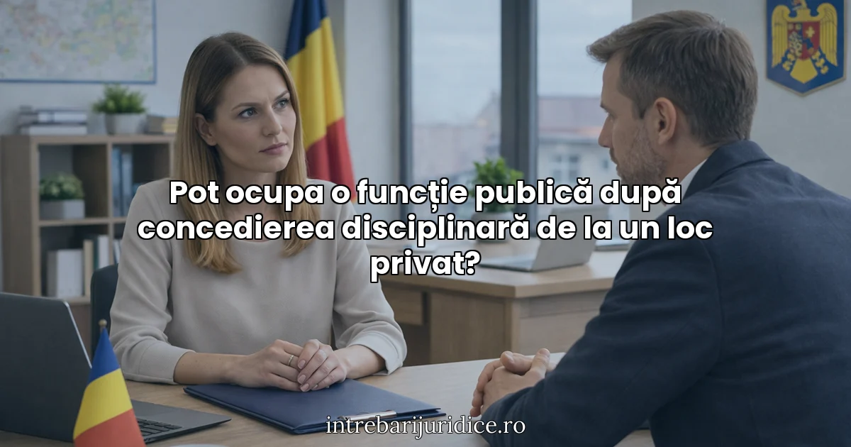 Pot ocupa o funcție publică după concedierea disciplinară de la un loc privat?