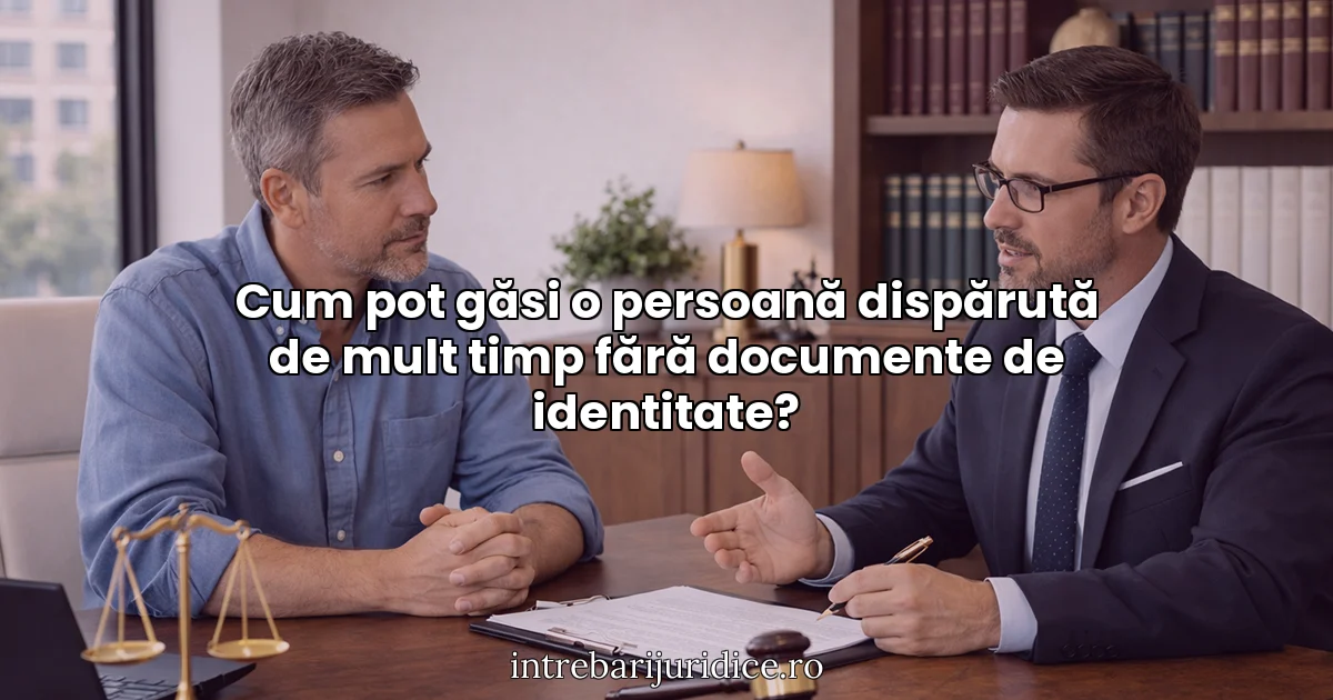 Cum pot găsi o persoană dispărută de mult timp fără documente de identitate?