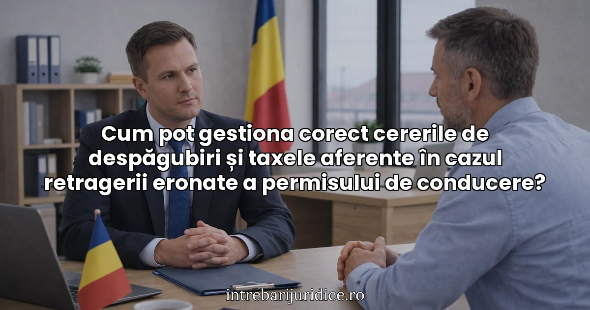 Cum pot gestiona corect cererile de despăgubiri și taxele aferente în cazul retragerii eronate a permisului de conducere?