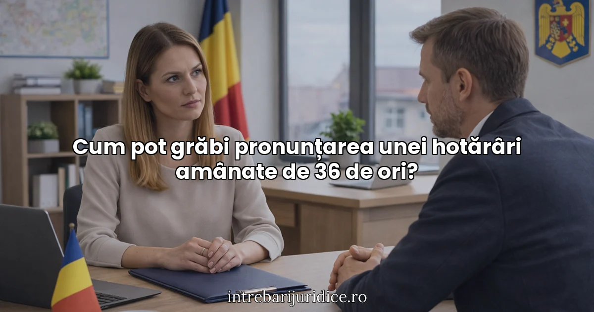 Cum pot grăbi pronunțarea unei hotărâri amânate de 36 de ori?