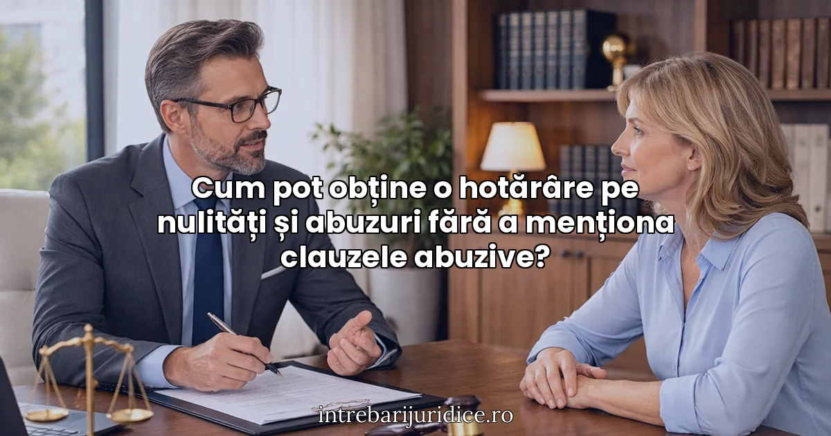 Cum pot obține o hotărâre pe nulități și abuzuri fără a menționa clauzele abuzive?