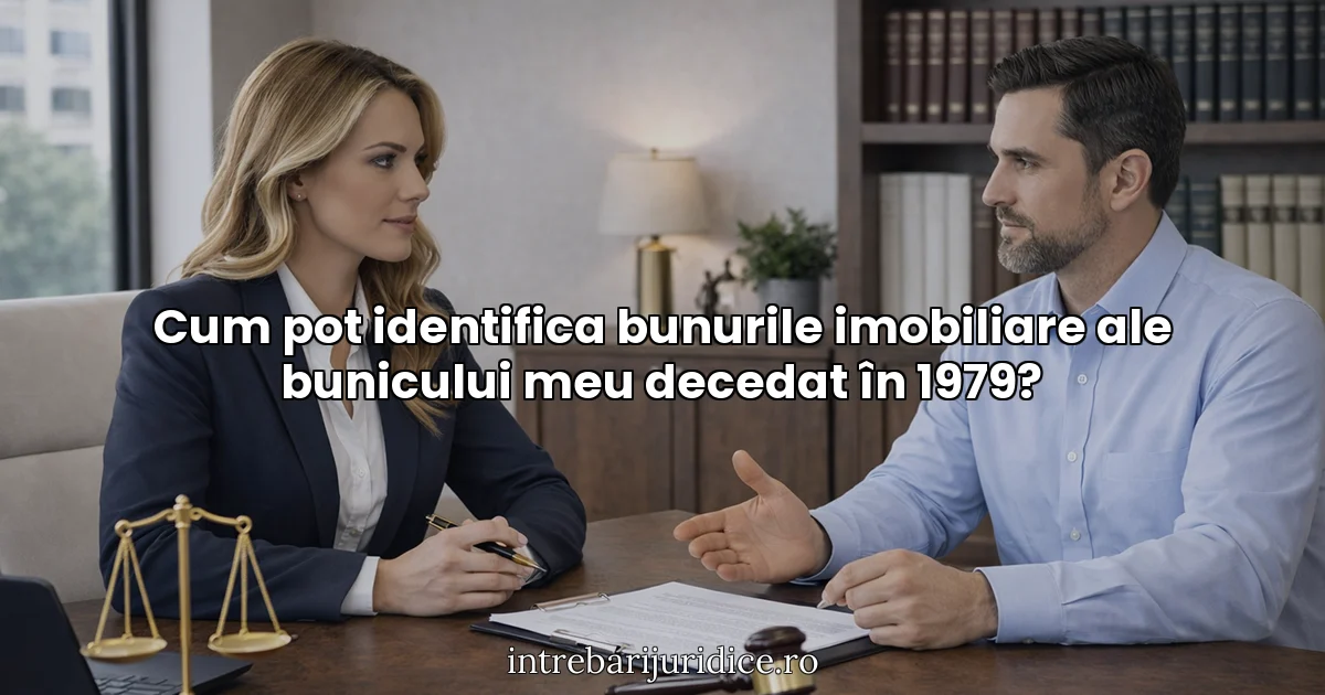 Cum pot identifica bunurile imobiliare ale bunicului meu decedat în 1979?