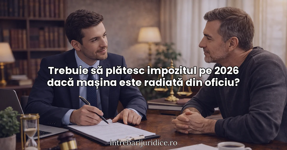 Trebuie să plătesc impozitul pe 2026 dacă mașina este radiată din oficiu?