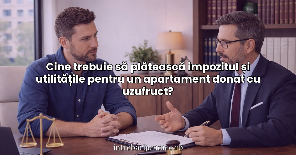Cine trebuie să plătească impozitul și utilitățile pentru un apartament donat cu uzufruct?