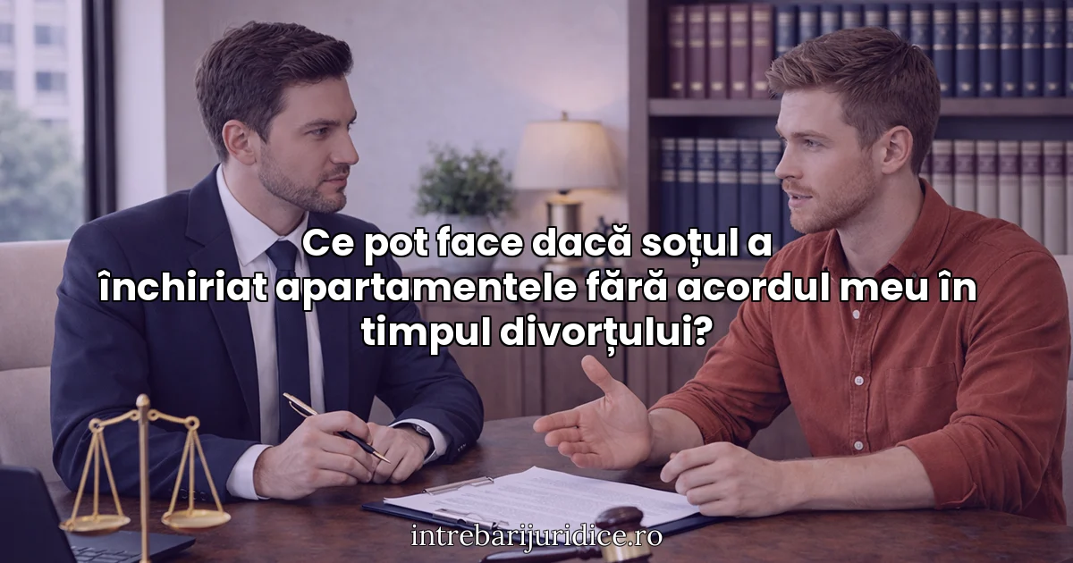 Ce pot face dacă soțul a închiriat apartamentele fără acordul meu în timpul divorțului?