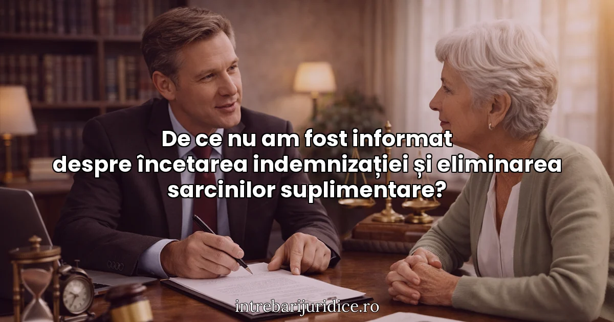 De ce nu am fost informat despre încetarea indemnizației și eliminarea sarcinilor suplimentare?
