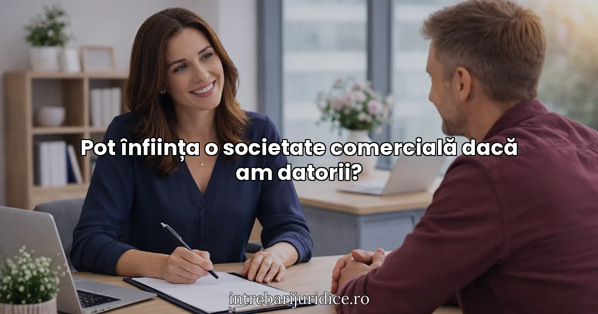 Pot înființa o societate comercială dacă am datorii?