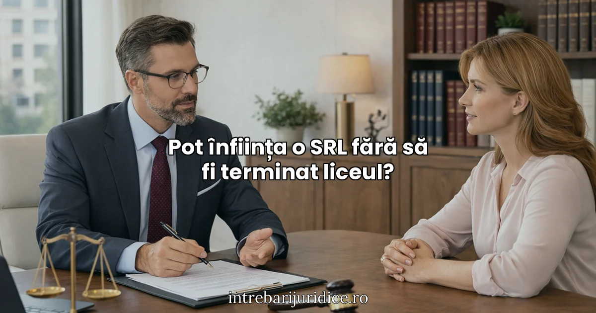 Pot înființa o SRL fără să fi terminat liceul?