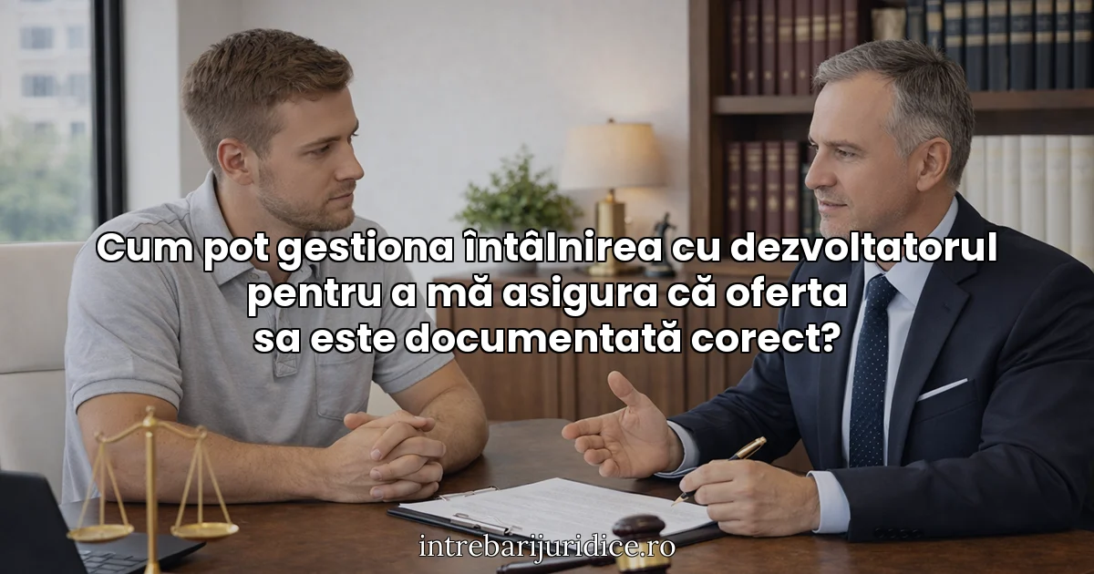 Cum pot gestiona întâlnirea cu dezvoltatorul pentru a mă asigura că oferta sa este documentată corect?