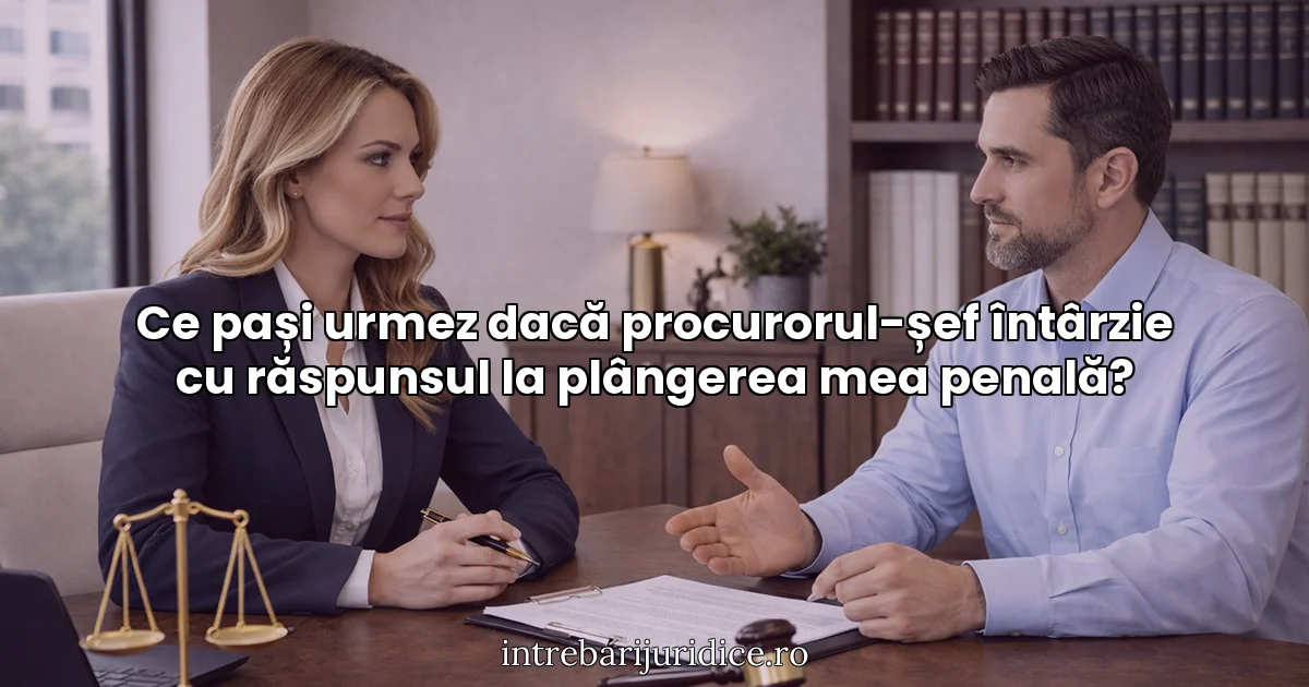 Ce pași urmez dacă procurorul-șef întârzie cu răspunsul la plângerea mea penală?