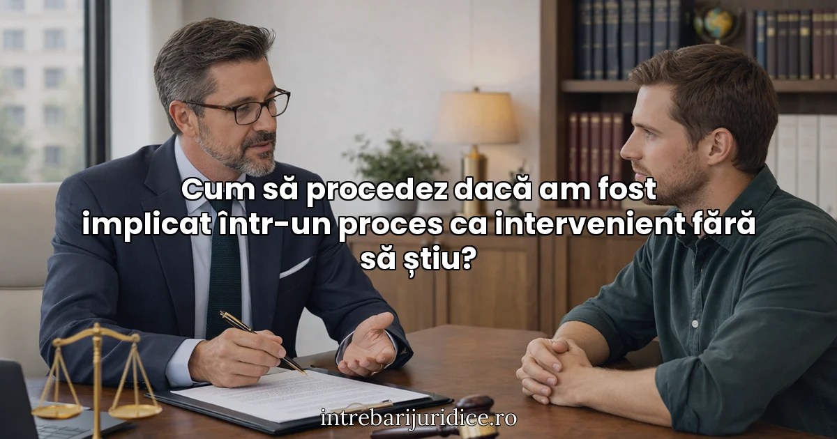 Cum să procedez dacă am fost implicat într-un proces ca intervenient fără să știu?