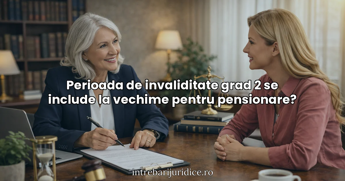 Perioada de invaliditate grad 2 se include la vechime pentru pensionare?