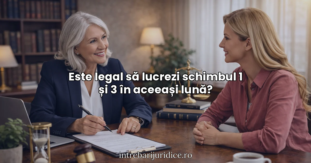 Este legal să lucrezi schimbul 1 și 3 în aceeași lună?