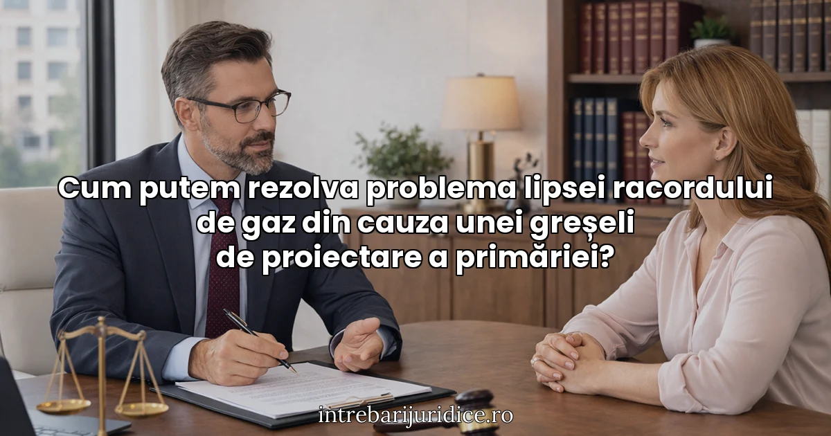 Cum putem rezolva problema lipsei racordului de gaz din cauza unei greșeli de proiectare a primăriei?