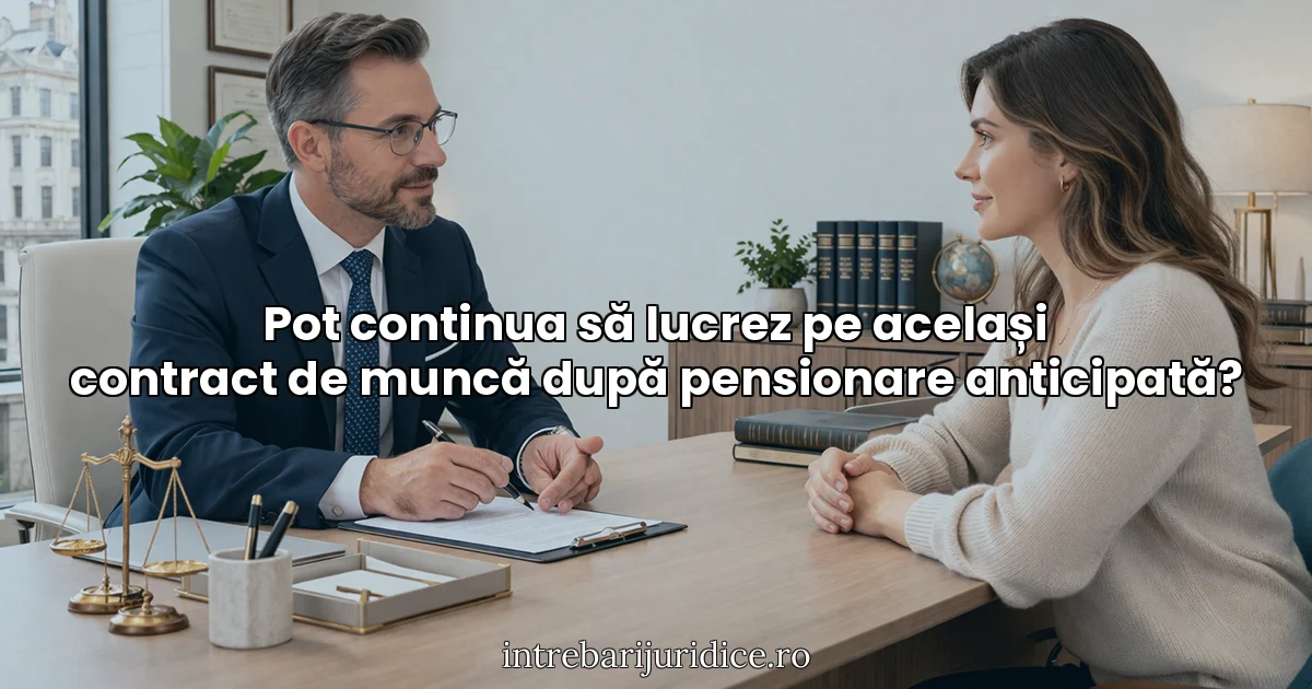 Pot continua să lucrez pe același contract de muncă după pensionare anticipată?