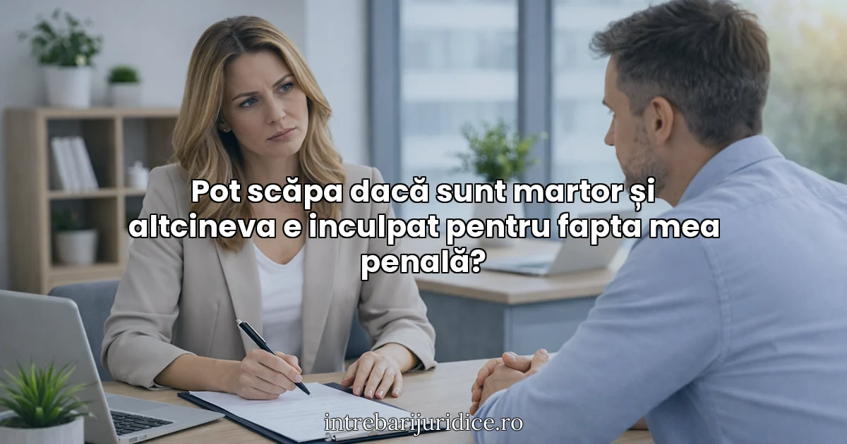 Pot scăpa dacă sunt martor și altcineva e inculpat pentru fapta mea penală?
